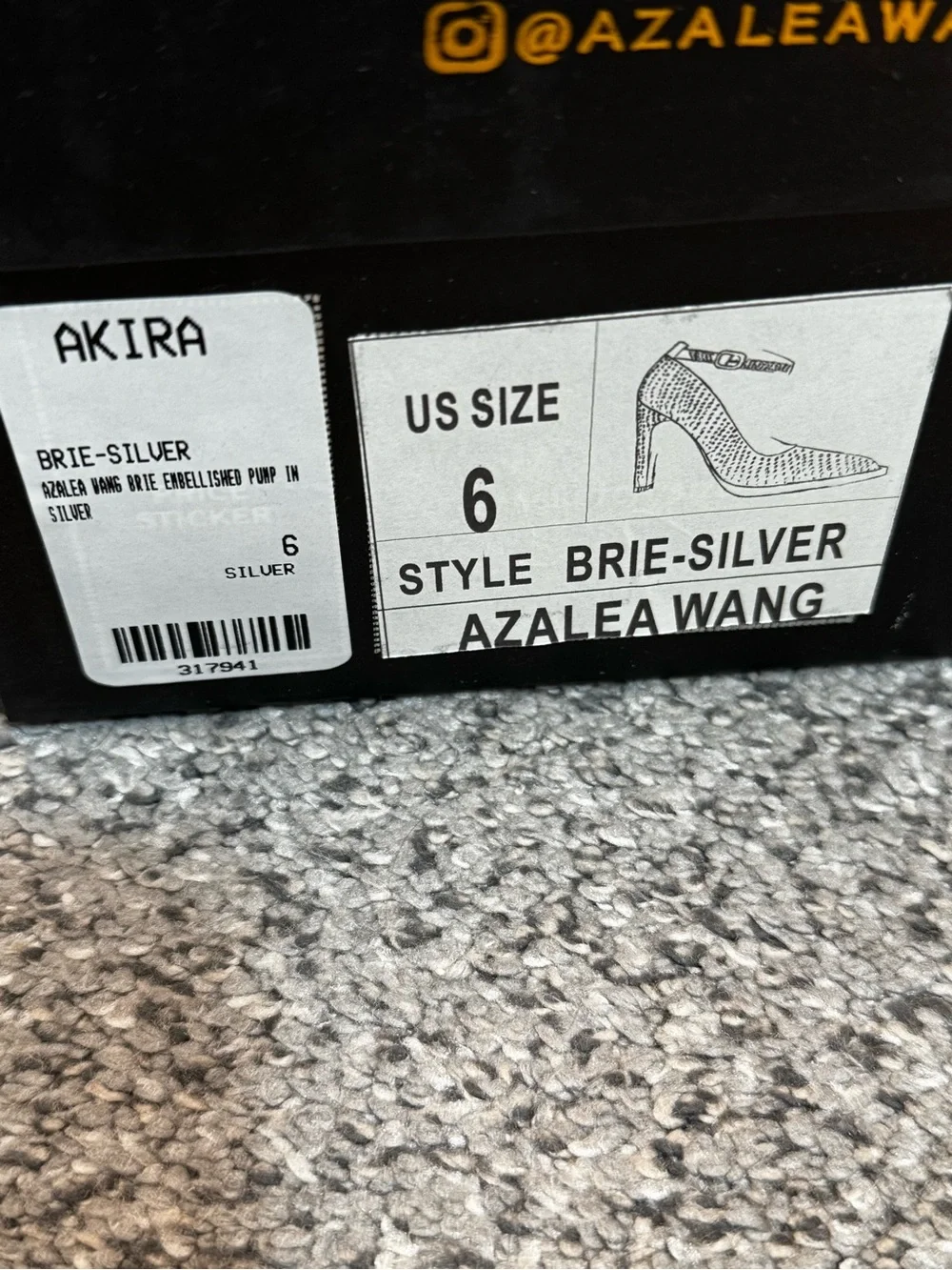 Azalea Wang Silver Glitter Pointed-Toe Ankle-Strap Pumps